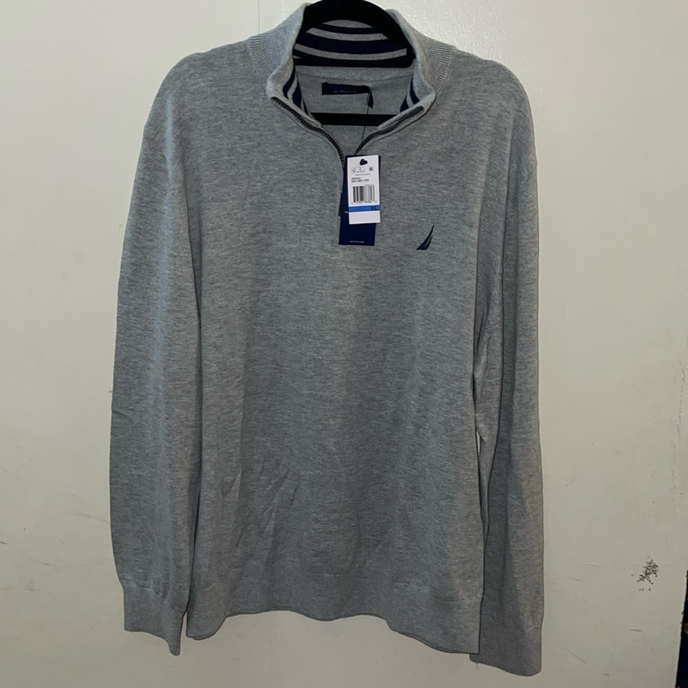 BNWT - Men nautica half zipper gray sweater size XL
